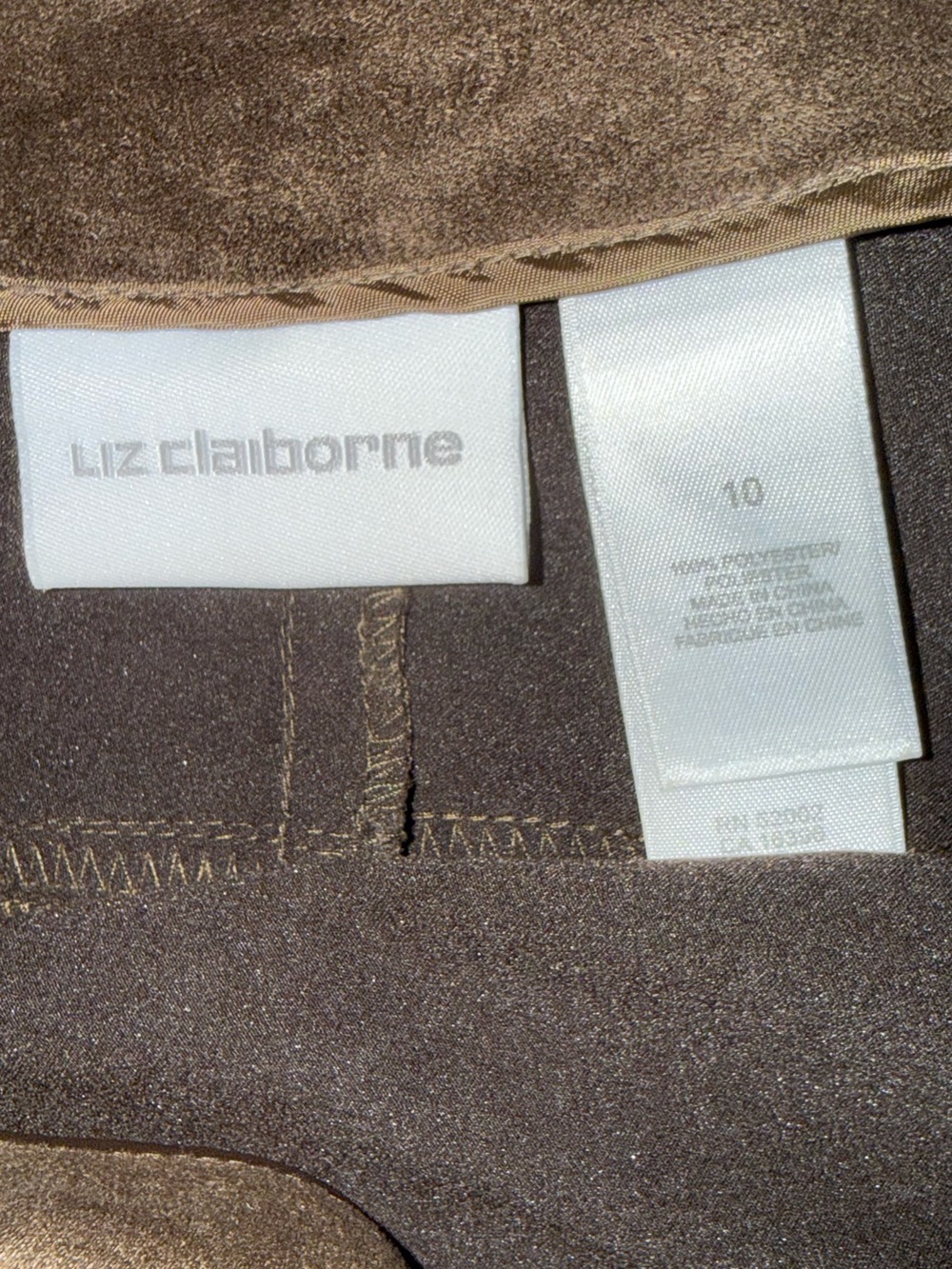 Liz Claiborne Size 10 Brown Faux Suede Maxi Skirt Flared Western Boho - Picture 6 of 9